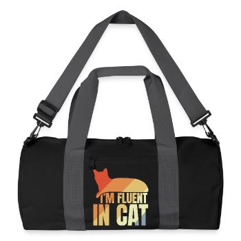 Je parle couramment le chat - Sac de sport recyclé - noir/gris graphite - Devant