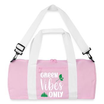 Green Vibes Only - Recycled Duffel Bag - pink/white - Front