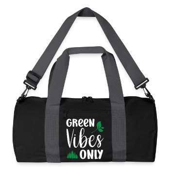 Green Vibes Only - Recycled Duffel Bag - black/graphite grey - Front