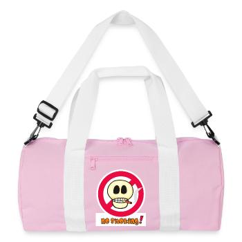 Visage de crâne non fumeur - Émoticône drôle - Sac de sport recyclé - rose/blanc - Devant