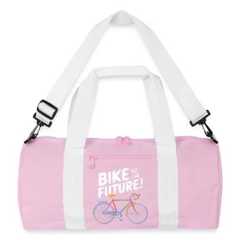 Futuristisches Fahrraddesign - Recycelte Duffel Bag - Rosa/Weiß - Vorne