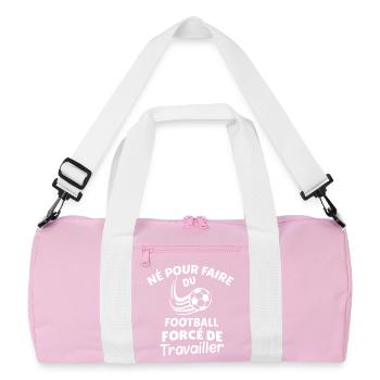 Football Design, Energy and Determination - Recycled Duffel Bag - pink/white - Front