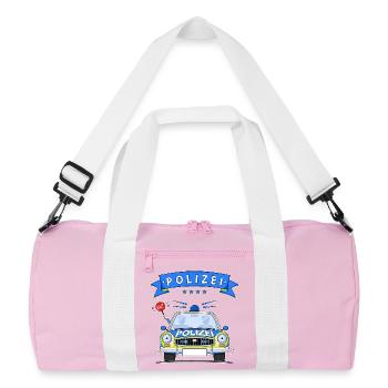 Polizeiauto mit Sirene - Recycelte Duffel Bag - Rosa/Weiß - Vorne