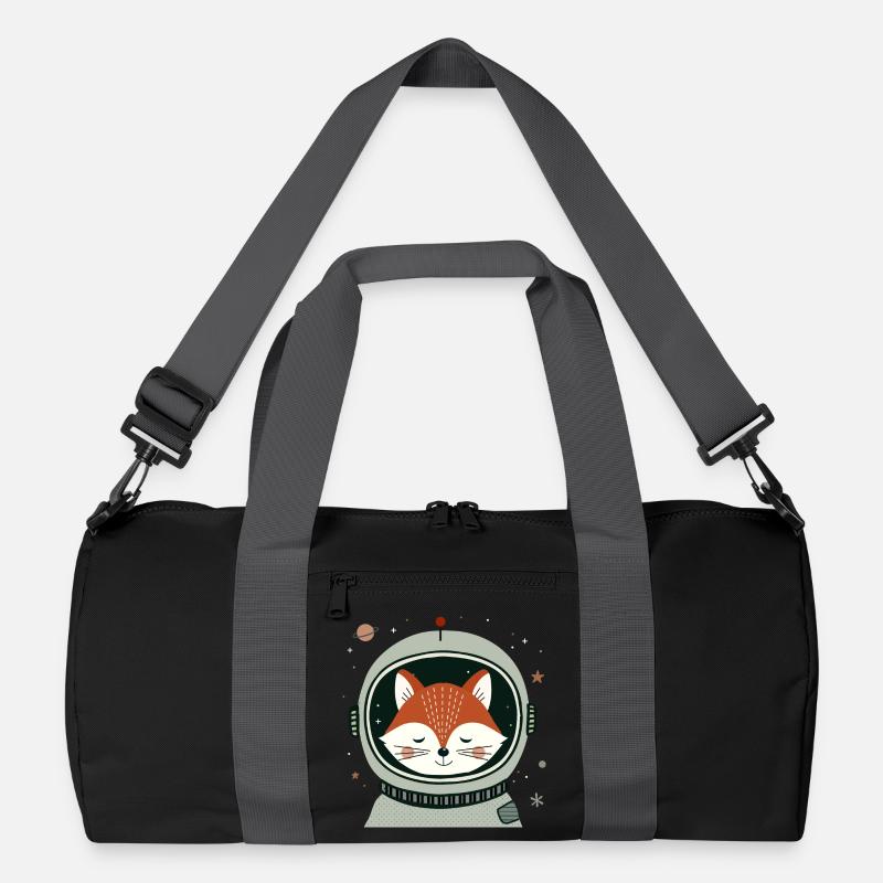 Träumender Astronauten-Fuchs im Weltall Recycelte Duffel Bag