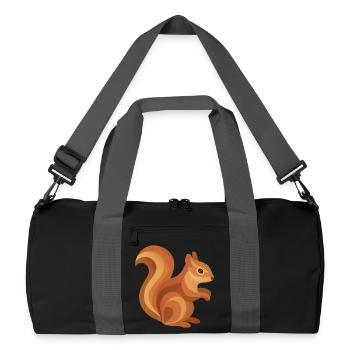 Squirrel – Animal de la forêt ludique aux tons chauds - Sac de sport recyclé - noir/gris graphite - Devant