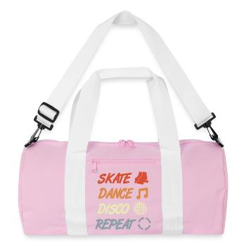 Rollschuhfahrer Disco - Recycelte Duffel Bag - Rosa/Weiß - Vorne