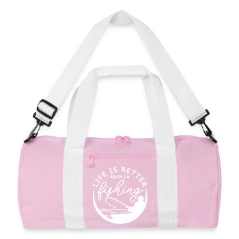 Fishing Life Is Better Design - Recycled Duffel Bag - pink/white - Front