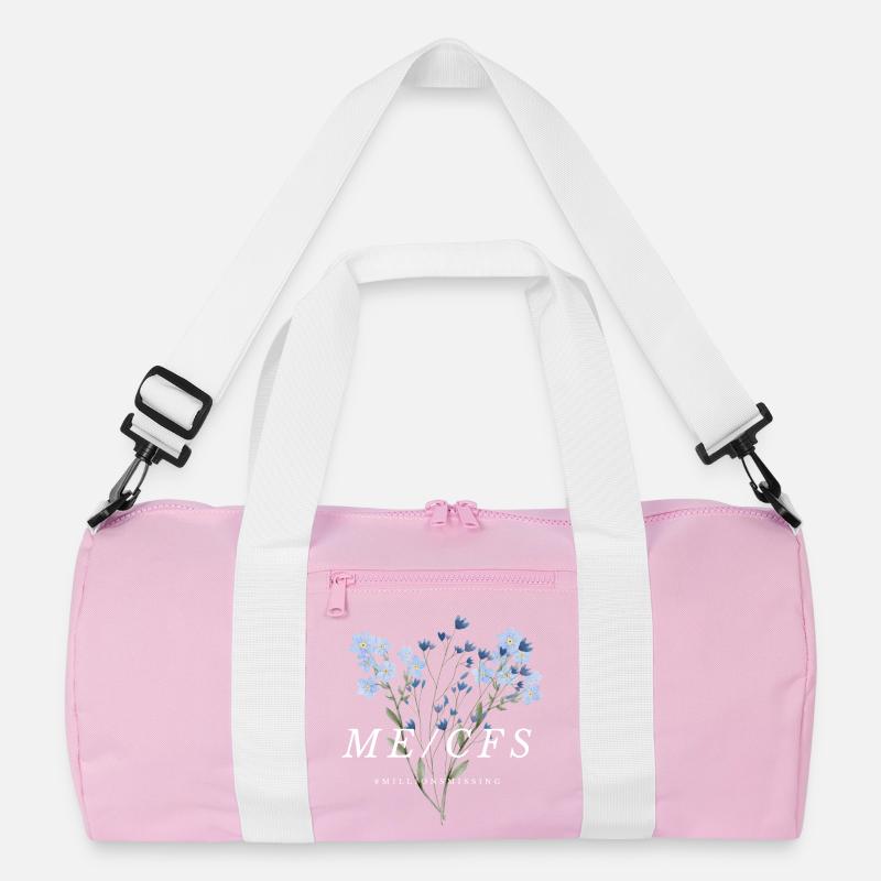 ME/CFS Flowers white Recycled Duffel Bag