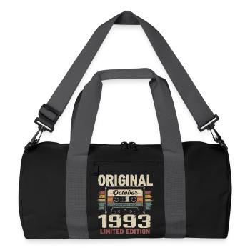 Né en Octobre 1993 | Cadeau Vintage Octobre 1993 - Sac de sport recyclé - noir/gris graphite - Devant