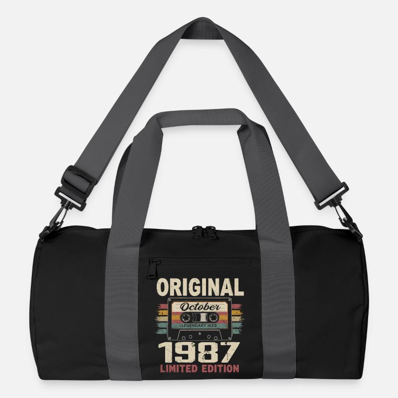 Born in October 1987 | Vintage Gift October 1987 Recycled Duffel Bag