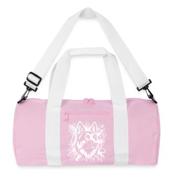Style artistique de rue du Berger allemand - Sac de sport recyclé - rose/blanc - Devant
