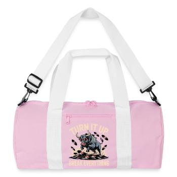 Turn It Up Vinyl Bull - Recycled Duffel Bag - pink/white - Front
