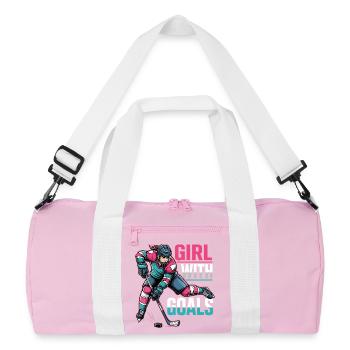 Fille Avec Des Buts Hockey Femme - Sac de sport recyclé - rose/blanc - Devant