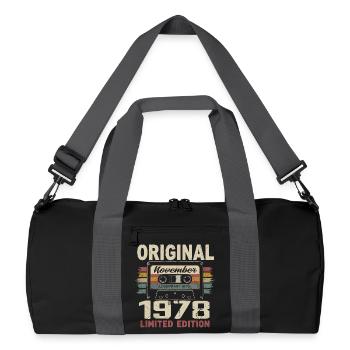 Novembre 1978 Cadeau Novembre 1978 - Sac de sport recyclé - noir/gris graphite - Devant