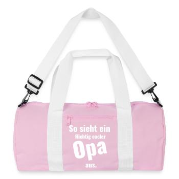 Richtiger cooler Opa Typ Opi Großvater Opachen - Recycelte Duffel Bag - Rosa/Weiß - Vorne