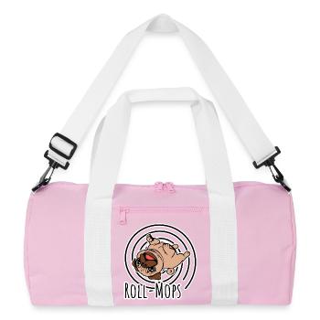 Rolling Pug - Un carlin roulant - Sac de sport recyclé - rose/blanc - Devant