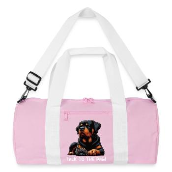 Parlez à la patte Rottweiler Propriétaire du rottweiler - Sac de sport recyclé - rose/blanc - Devant