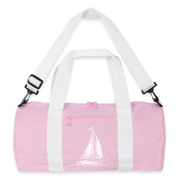 Classic sailing yacht – Elegant sketch in nautical style - Recycled Duffel Bag - pink/white - Front