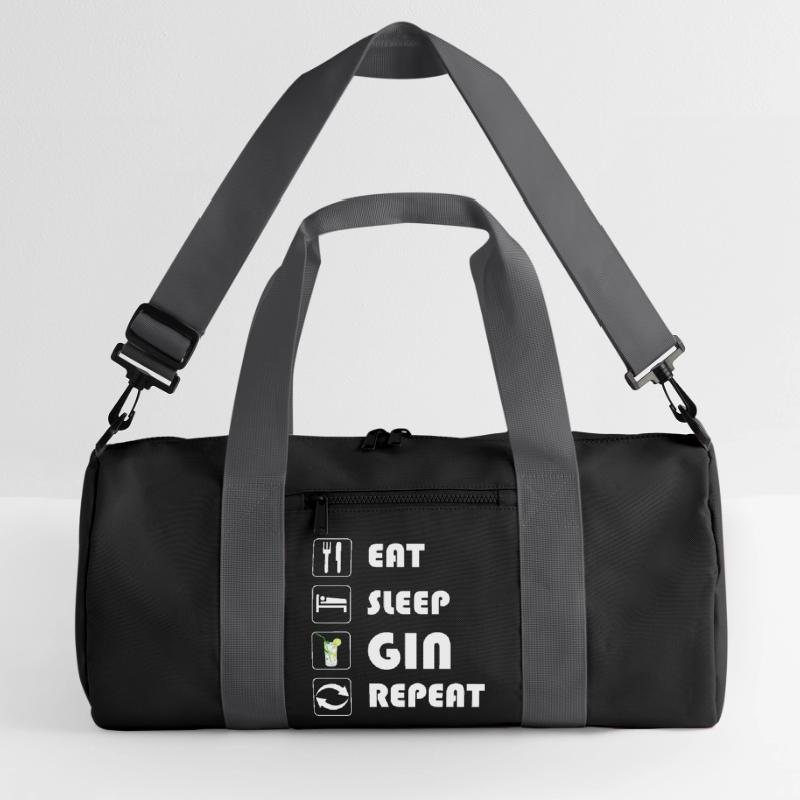 Déclaration sur le gin EAT SLEEP GIN REPEAT Sac de sport recyclé