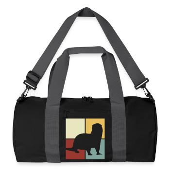 Loutre de mer dessin animé amoureux des animaux Vintage - Sac de sport recyclé - noir/gris graphite - Devant
