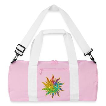 Rainbow Sun Glitter Star - Recycled Duffel Bag - pink/white - Front