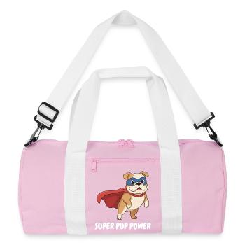Superhelden Hund Cape - Recycelte Duffel Bag - Rosa/Weiß - Vorne