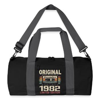 Cadeau D'anniversaire Décembre 1982 - Sac de sport recyclé - noir/gris graphite - Devant