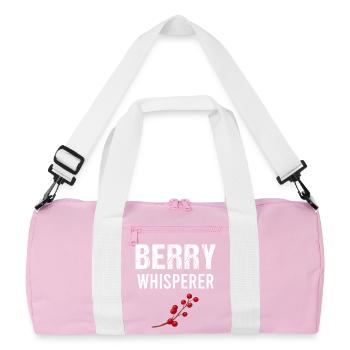 Blueberry Lustige Obst  Frucht Blaubeere Vintage - Recycelte Duffel Bag - Rosa/Weiß - Vorne