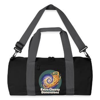 Extra Cheesy Dimensions Pizza - Recycelte Duffel Bag - Schwarz/Graphitgrau - Vorne