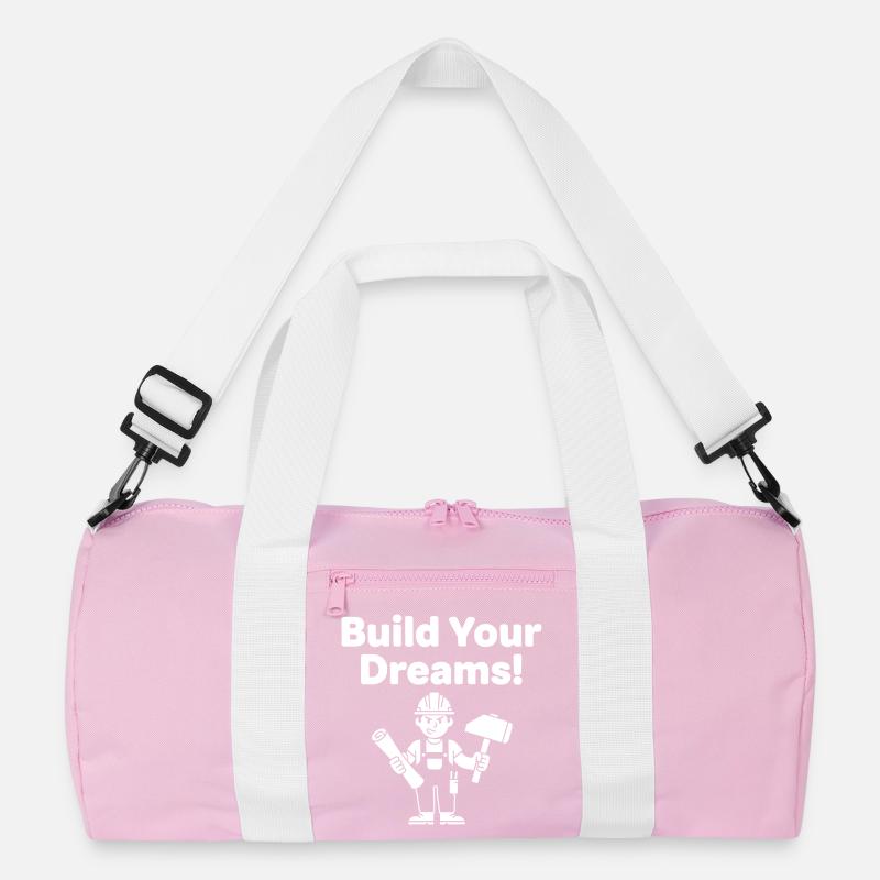 Baue Deine Träume Bauarbeiter Recycelte Duffel Bag