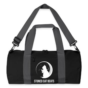 stonedCatBeats_YT_White_Transparent_800x800 - Recycled Duffel Bag - black/graphite grey - Front