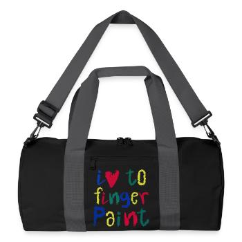 Ich liebe Fingerfarben | Malspaß Design Kinder - Recycelte Duffel Bag - Schwarz/Graphitgrau - Vorne