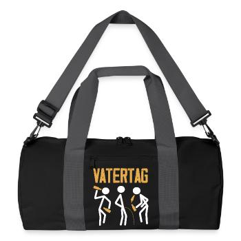 Lustiges Vatertag Geschenk Papa Bier - Recycelte Duffel Bag - Schwarz/Graphitgrau - Vorne