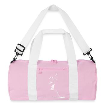 Rocking Bear with Electric Guitar Gift for Music Fans - Recycled Duffel Bag - pink/white - Front