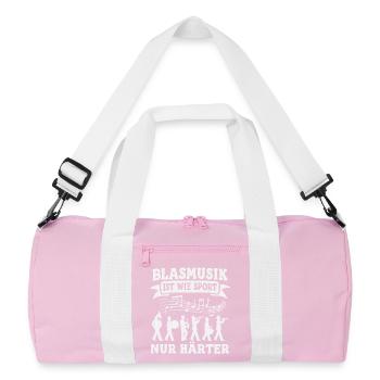 Brass band music is like sports Brass band musicians - Recycled Duffel Bag - pink/white - Front