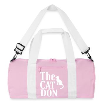 The Cat Don Mafia Style Typography - Recycled Duffel Bag - pink/white - Front