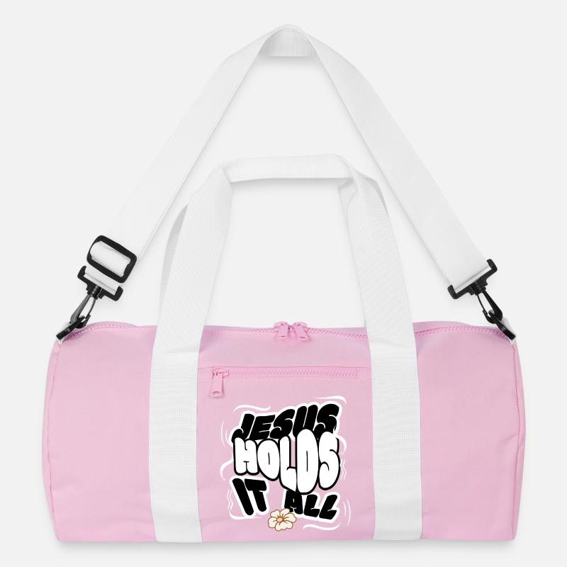 Jesus Holds It All Christliche Ermutigung Glaube Recycelte Duffel Bag