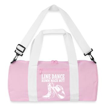 Line Dance Come join us! Cowboy Hat Western Boots - Recycled Duffel Bag - pink/white - Front