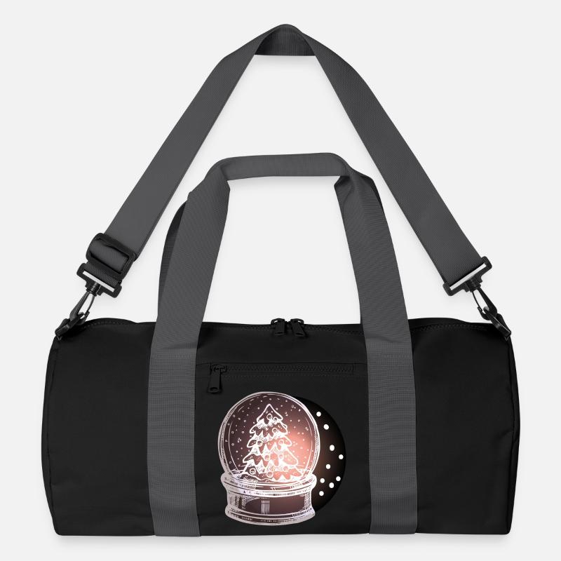 Schneekugel Weihnachtsbaum  - Recycelte Duffel Bag - Schwarz/Graphitgrau