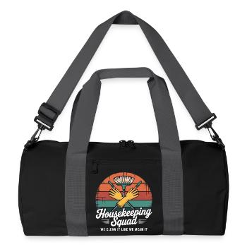 Conception de nettoyage amusante - Sac de sport recyclé - noir/gris graphite - Devant
