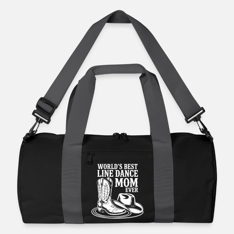 LineDance Mama mit Cowboystiefeln - Recycelte Duffel Bag - Schwarz/Graphitgrau