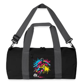 Cadeau Anniversaire Foot Enfant Joueur Ballon - Sac de sport recyclé - noir/gris graphite - Devant