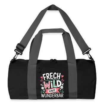 Espiègle, sauvage et merveilleux - un design coloré - Sac de sport recyclé - noir/gris graphite - Devant