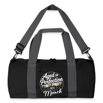 Présent d’anniversaire mars 1970 - Sac de sport recyclé - noir/gris graphite - Devant