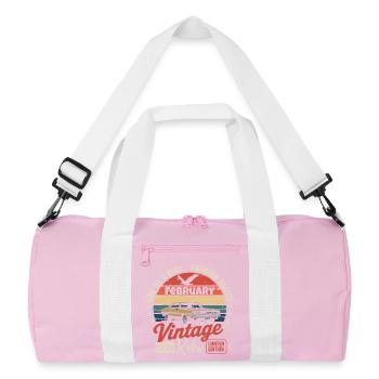 Cadeau Anniversaire Rétro Vintage de Février 1979 - Sac de sport recyclé - rose/blanc - Devant