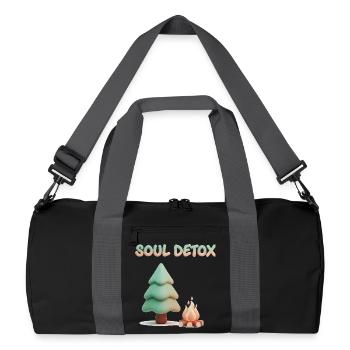 Gemütliche 3D-Kiefern-Seelen-Entgiftungsästhetik - Recycelte Duffel Bag - Schwarz/Graphitgrau - Vorne