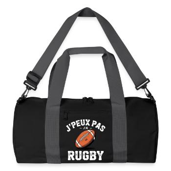 Je Peux Pas J'ai Rugby - Sac de sport recyclé - noir/gris graphite - Devant