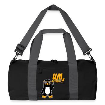 Le Pingouin devient le logo du nerd vraiment drôle - Sac de sport recyclé - noir/gris graphite - Devant