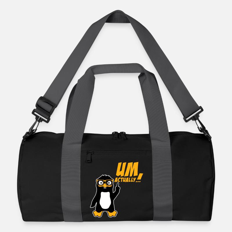 Pinguin Um Actually Lustig Nerd Klugscheißer Logo Recycelte Duffel Bag