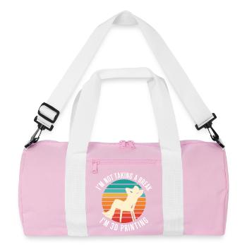 Je ne fais pas de pause, je fais de l’impression 3D, c’est drôle. - Sac de sport recyclé - rose/blanc - Devant